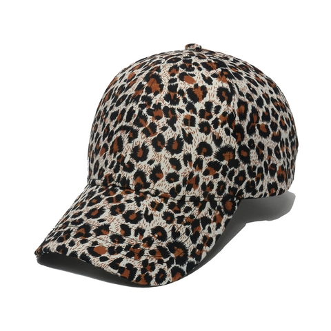 Honkbalpet Met Luipaardprint Polyester Gebogen Rand Ademende Mode Zonnehoed Voor Dames