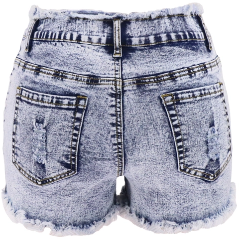 Pantaloncini Di Denim A Vita Alta Da Donna Distressed Ripped Orlo Sfrangiato Lavaggio Neve Cotone Misto Hot Pants