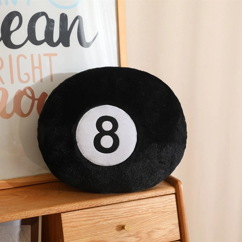 Billiard Ball Plush Pillow Soft Round Decorative Cushion 8 Ball And 3 Ball For Sofa Home Decor Sports Style