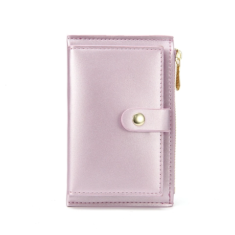 Porta Carte Donna Pelle PU Metallico Perla Artificial Lucentezza Cerniera Portamonete Multi Slot Per Carte Portafoglio Semplice
