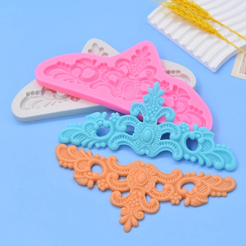 Barok Reliëf Bloem Kant Siliconen Mal Voor Fondant Cake Decoratie Chocolade Knutselen Europese Vintage Stijl