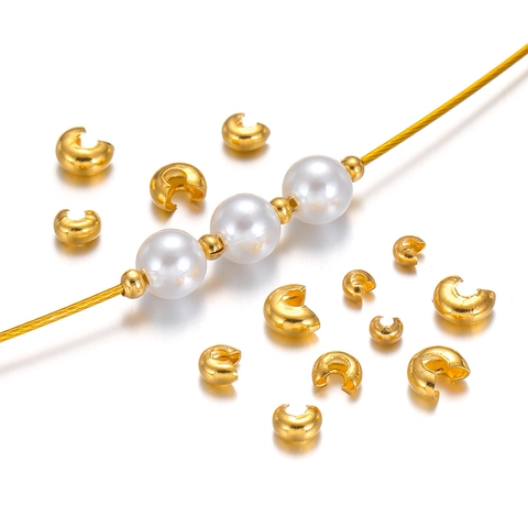 Roestvrijstalen Knijpkraal-Covers Open Maanvorm Stopper Voor DIY Sieraden Maken Ketting Armband Benodigdheden