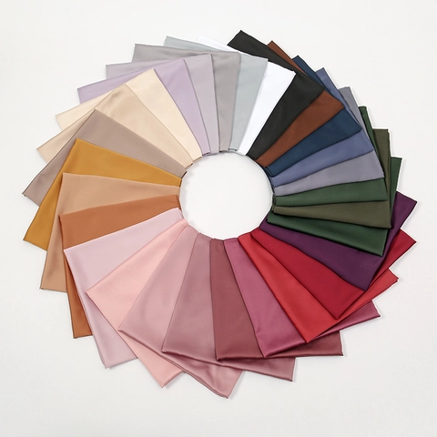 Fashion Large Solid Color Matte Satin Square Scarf For Women Breathable Soft Polyester Bandana Headscarf Neck Scarf Everyday Accessory