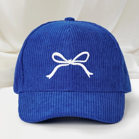 Gorra De Béisbol Mujer Lazo Bordado Pana Vintage Ajustable Protección Solar Sombrero De Ocio Al Aire Libre