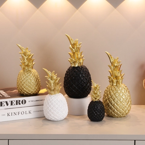 Ornamento Di Ananas Resina Statua Di Frutta Moderno Minimalista Decorazione Da Scrivania Per Casa Ufficio Scaffale Stile Nordico