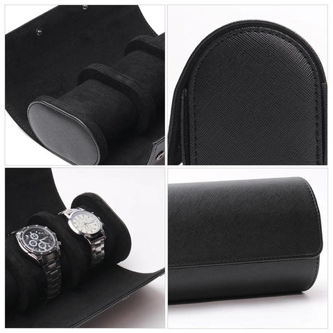 Custodia da Viaggio per Orologi in Pelle PU di Lusso Scatola Porta Orologi Portatile Multicolore Con Morbida Fodera in Velluto