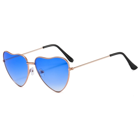 Occhiali Da Sole A Forma Di Cuore Retro Montatura In Metallo Lenti Sfumate Per Donna Moda Festa Tendenza UV400