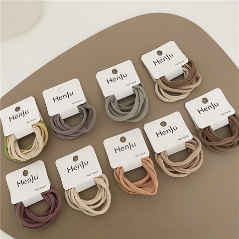 Seamless High Elasticity Hair Ties For Women Minimalist Solid Color Hair Bands Morandi Earth Tones Soft Fabric Scrunchies