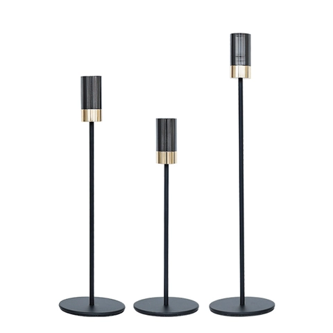 Europese IJzeren Kandelaar Modern Minimalistisch Goud Metalen Kaarsenhouders Voor Eettafel Bruiloft Decoratie Huis Ornament