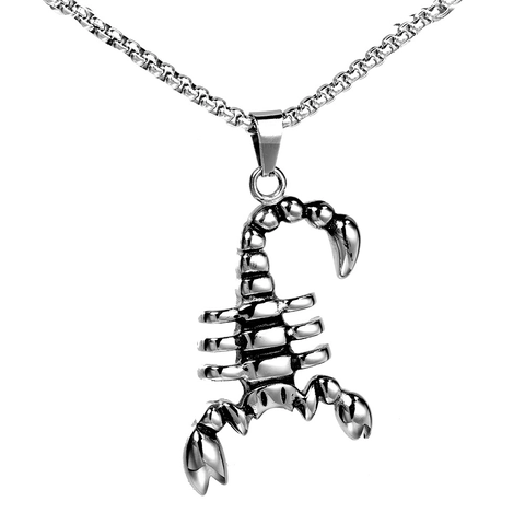 Collar Con Colgante De Escorpión De Acero Inoxidable Con Cadena De Eslabones Hip Hop Estilo Callejero Joyería