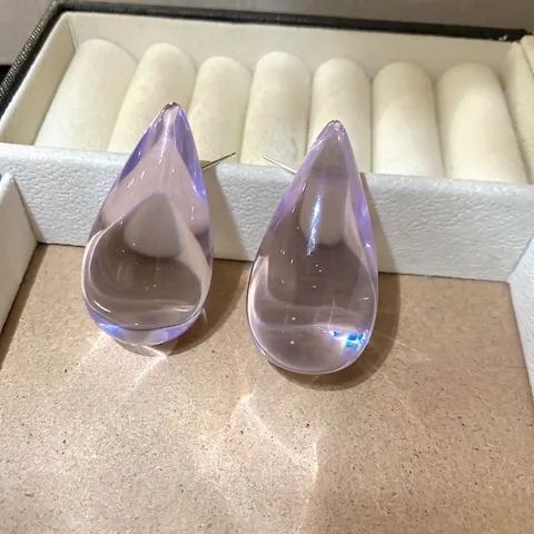 Korean Minimalist Teardrop Acrylic Stud Earrings For Women Clear Resin Water Drop Earrings With 925 Sterling Silver Earring Post