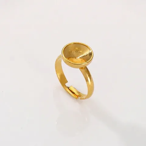 Base Anello Regolabile Tonda in Acciaio Inossidabile Componenti per Gioielli Fai-da-te Montatura Vuota Accessorio per Creazione Gioielli