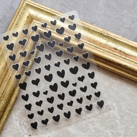 Pegatinas Para Uñas De Corazón Negro Ultrafinas Autoadhesivas Estilo Japonés Decoración De Manicura DIY Para Mujeres