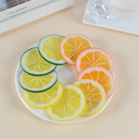Artificial Lemon Slices Realistic PVC Fake Fruit For Photography Props Home Kitchen Simulation Decor Orange Lime
