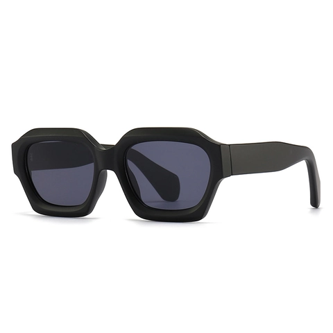 Lunettes De Soleil Polygonales Irrégulières Géométriques PC Monture Épaisse Style Français Rétro Protection UV400