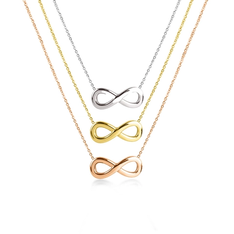 Collar Símbolo Infinito De Acero Inoxidable Chapado En Oro De 18K Colgante Minimalista Joyería De Moda Para Mujeres Regalo De Cumpleaños