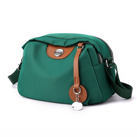 Borsa A Tracolla Da Donna In Nylon Multi-Tasca Leggera Impermeabile Casual Con Finiture In Pelle PU