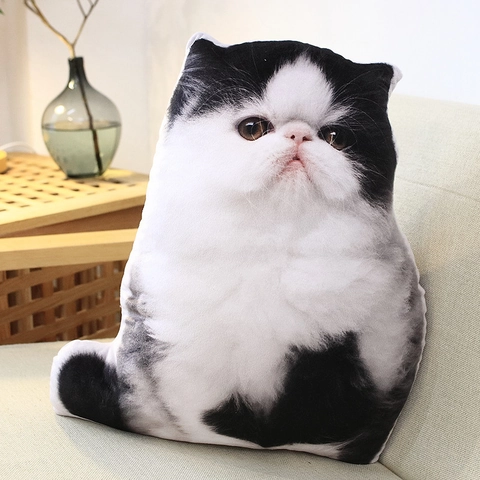 Simulation Tierform Kissen Dekokissen Realistischer Hund Katze 3D Fotodruck Weicher Plüsch Sofa Deko Geschenk