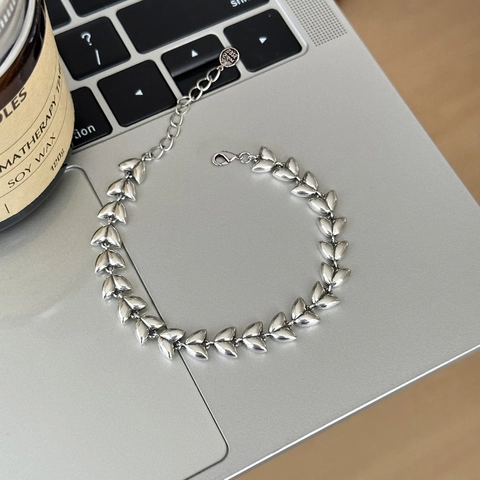 Mode Kupfer Weizenähre Spleißen Armband Halskette Versilbert Minimalistisch Hip Hop Schmuck Für Damen Accessoires
