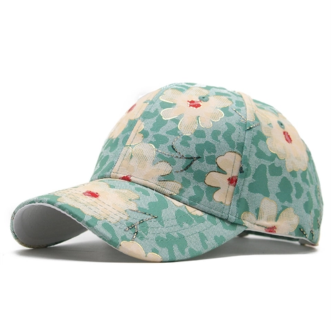 Women Fashion Baseball Cap Polyester Floral Leopard Print Adjustable Sun Protection Outdoor Travel Peaked Hat