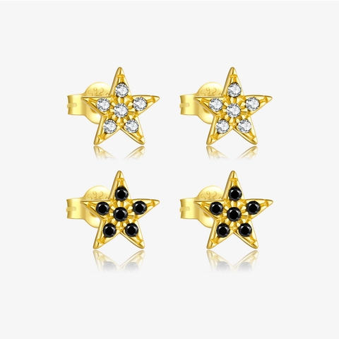 Einfache S925 Sterlingsilber Stern Ohrstecker Für Damen Koreanischer Stil Kleine Strass Asymmetrische Geometrische Ohrringe Schmuck Geschenk