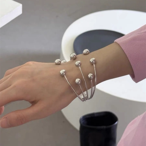 Arm Cuff Bracelet For Women Alloy Rhinestone Artificial Pearl Multi Layer Spiral Geometric Hollow Out Fashion Jewelry