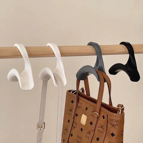 Handbag Hanger Plastic Wardrobe Hook Arc Shape Purse Storage Organizer For Closet Scarf Tie Holder Rack