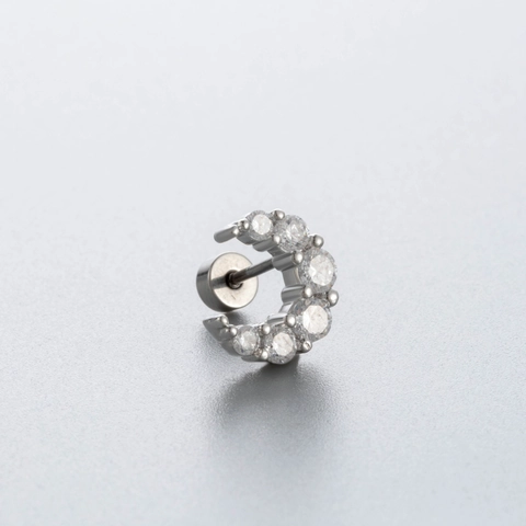 Vlinder Hart Kraakbeen Stud Oorbellen Titanium Staal Met Zirkoon Opaal Schroefsluiting Piercing Sieraden Dames