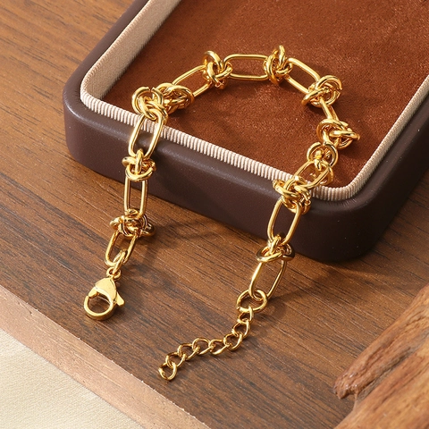 Handgemaakte Roestvrijstalen Schakelarmband Voor Heren Dames Goud Zilver Verguld Byzantijnse Cubaanse Schakel Trendy Sieraden Verstelbare Ketting
