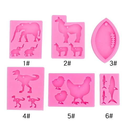 DIY Moldes De Silicona Con Forma De Dinosaurio Tiburón Para Colgantes De Resina Joyería Herramientas De Decoración Pasteles