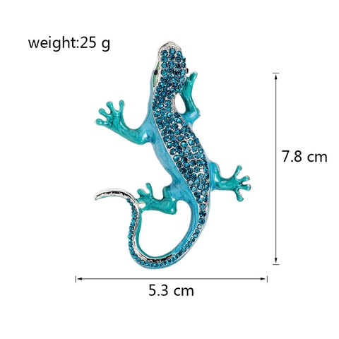 Vintage Spilla Geco in Lega di Zinco con Strass Smalto Lucertola Forma Animale Pins Moda Accessori per Abito Festa Gioielli Regalo Unisex