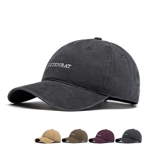 Gorra De Béisbol De Algodón Lavado Bordado De Letras Sombrero Sol Vintage Desgastado Visera Curva Ajustable Hombres Mujeres