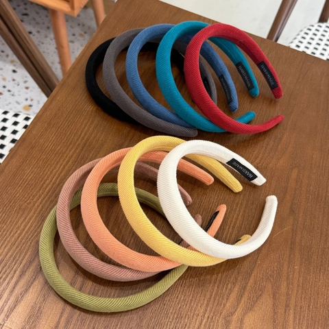 Ribbed Knitted Headband Fabric Padded Hair Band Vintage Handmade Fashion Headwear Women