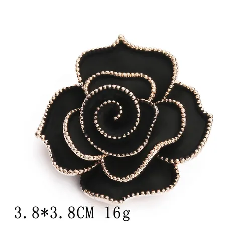 Spilla Vintage a Forma di Fiore di Camelia e Rosa per Donna in Lega Smalto Strass Perla Artificiale Accessorio di Gioielleria Elegante Decorazione
