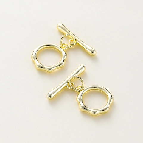 Kupfer Vergoldet 18K Echtgold Knebelverschluss OT Schnalle Verbinder Für DIY Halskette Armband Handgefertigter Schmuck Zubehör