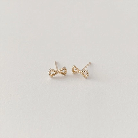 Orecchini A Lobo Con Fiocco In Argento Sterling 925 Trama Perlata Gioielli Di Moda Minimalisti Per Donna