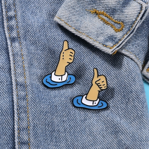 Simpatica Spilla a Forma di Pollice in su in Lega Smaltata per Donna Regolatore della Vita Anti-riflesso Stile Dolce e Fresco Gioielli di Moda
