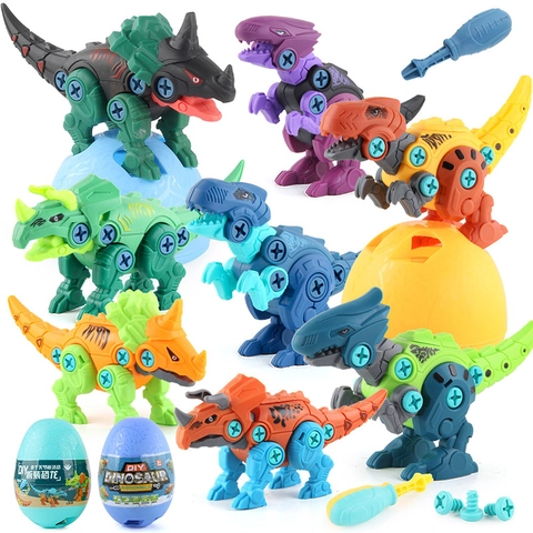 Jouet Dinosaure À Démonter DIY Avec Boîte De Rangement En Œuf Et Tournevis En Plastique Jouet Éducatif