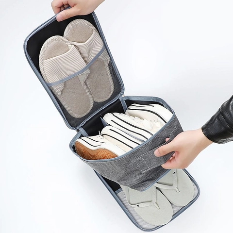 Reis Schoenen Opbergtas Oxford Doek Waterdicht Multi Layer Draagbare Koffer Handvat Organizer Voor Reizen