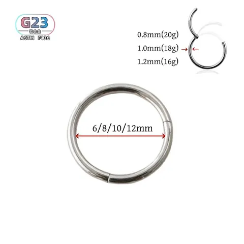Body Piercing Ring G23 Titanium Alloy Hinge Clicker Segment Hoop For Nose Ear Lip Nipple Universal Polished Fashion