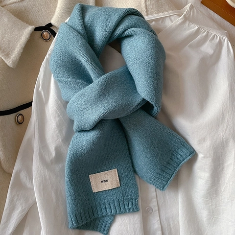 Sciarpa In Maglia Tinta Unita Calda Morbida Scaldacollo Inverno Imitazione Cashmere Moda Per Donne E Uomini