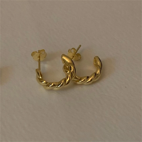 Orecchini A Lobo Cerchio In Argento Sterling 925 Con Corda Intrecciata Minimalista Geometrico Stile Coreano Per Donna