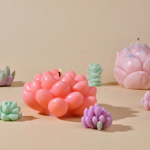 Succulent Lotus Silicone Mold For DIY Candle Making Soap Plaster Aroma Stone Crafting Realistic Plant Shape Flexible