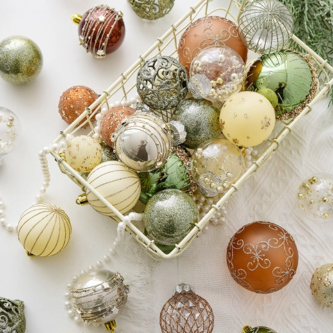 Bruchsichere Weihnachtskugeln Set Für Weihnachtsbaum Dekoration Bemalte Kunststoff Kugeln Für Feiertags Party Heimdekoration