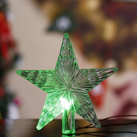 Transparente 3D Hohle Stern Weihnachtsbaumspitze Kunststoff Stern Ornament Für Feiertag Haus Party Dekoration Festliche Hängende Deko