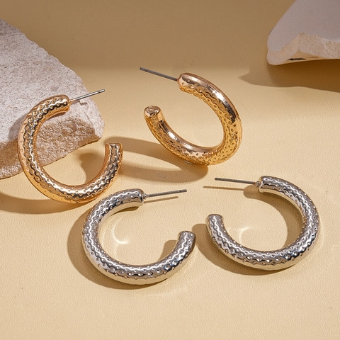 Orecchini A Cerchio A Forma Di C Con Perno In Argento Sterling 925 Gioielli Di Moda Minimalisti Geometrici Da Donna
