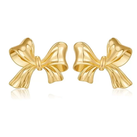 Bowknot Stud Earrings Heart Pendant Drop Zinc Alloy Gold Silver Plated Minimalist Vintage Elegant Women Accessory