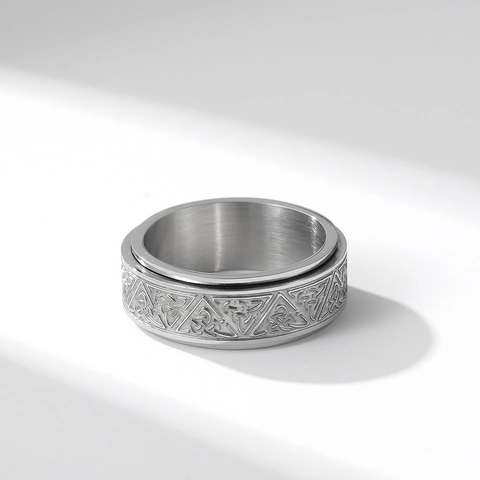 Celtic Knot Spinner Ring Edelstahl Drehbar Angst Relief Band Nordic Viking Geometrischer Schmuck Für Männer Frauen