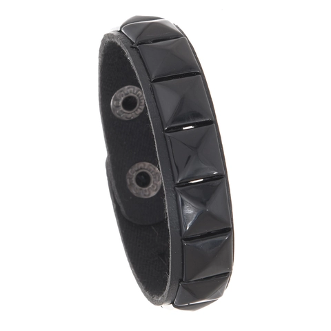 Herren Punk Leder Armband Mehrlagig Nieten Biker Manschette Gothic Rock Geflochtenes Seil Schmuck Verstellbares Armband
