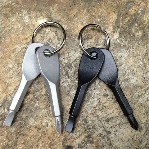 Set Portachiavi Cacciavite in Acciaio Inossidabile Portatile Per Uomo Donna Mini Cacciavite a Taglio e a Croce Strumento Tascabile Regalo